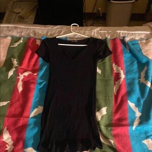 SHEIN Black Ribbed Knit Dress